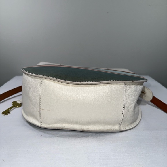 Fossil Hazel Leather Suede Crossbody Spring Stripe Multicolor Pink Blue White - Picture 7 of 16